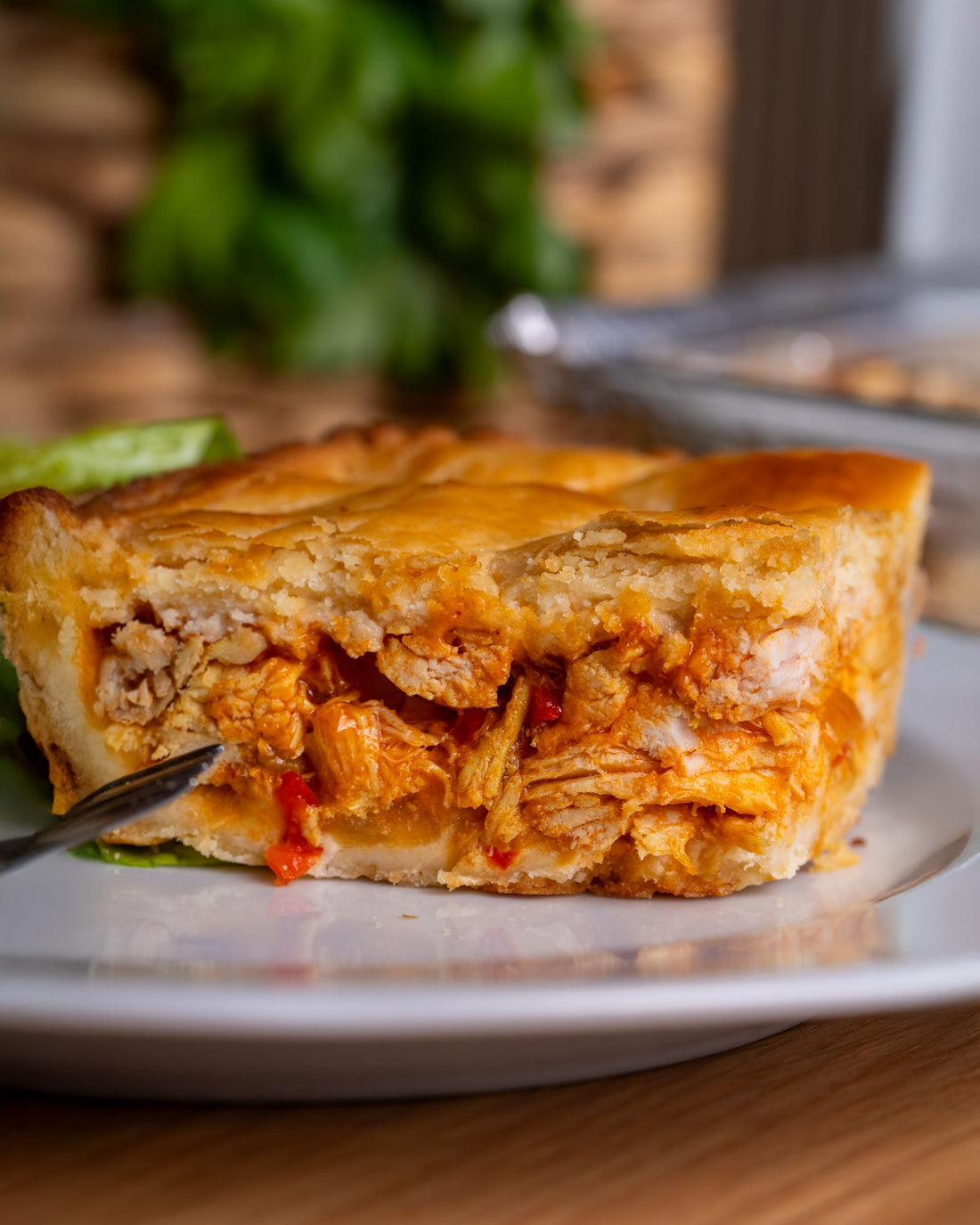 Quail pot pie with golden flaky crust
