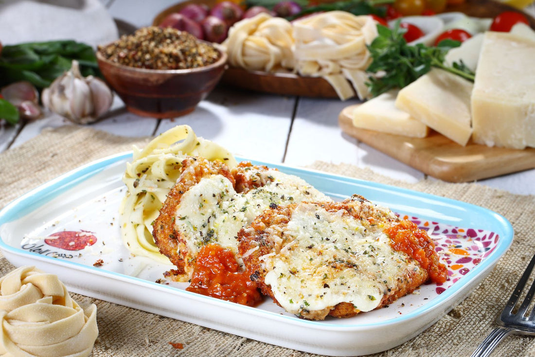 Baked quail parmigiana with marinara and melted cheese