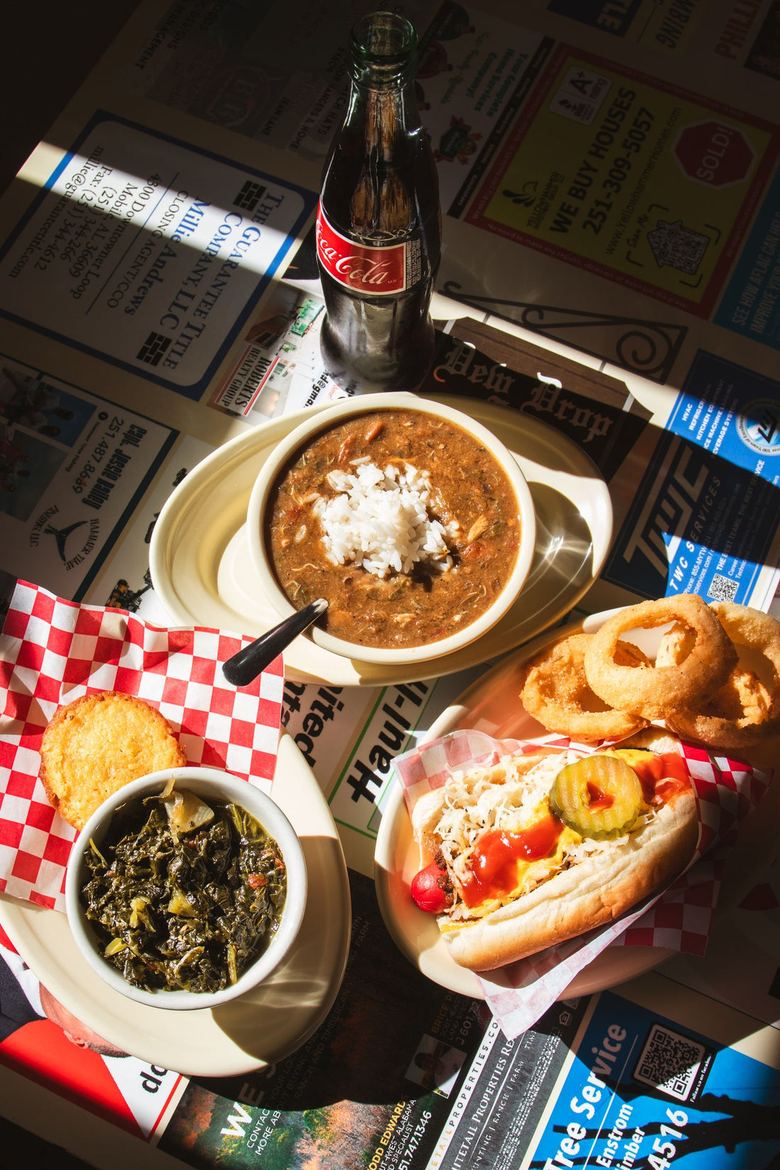 Southern quail gumbo with okra and sides