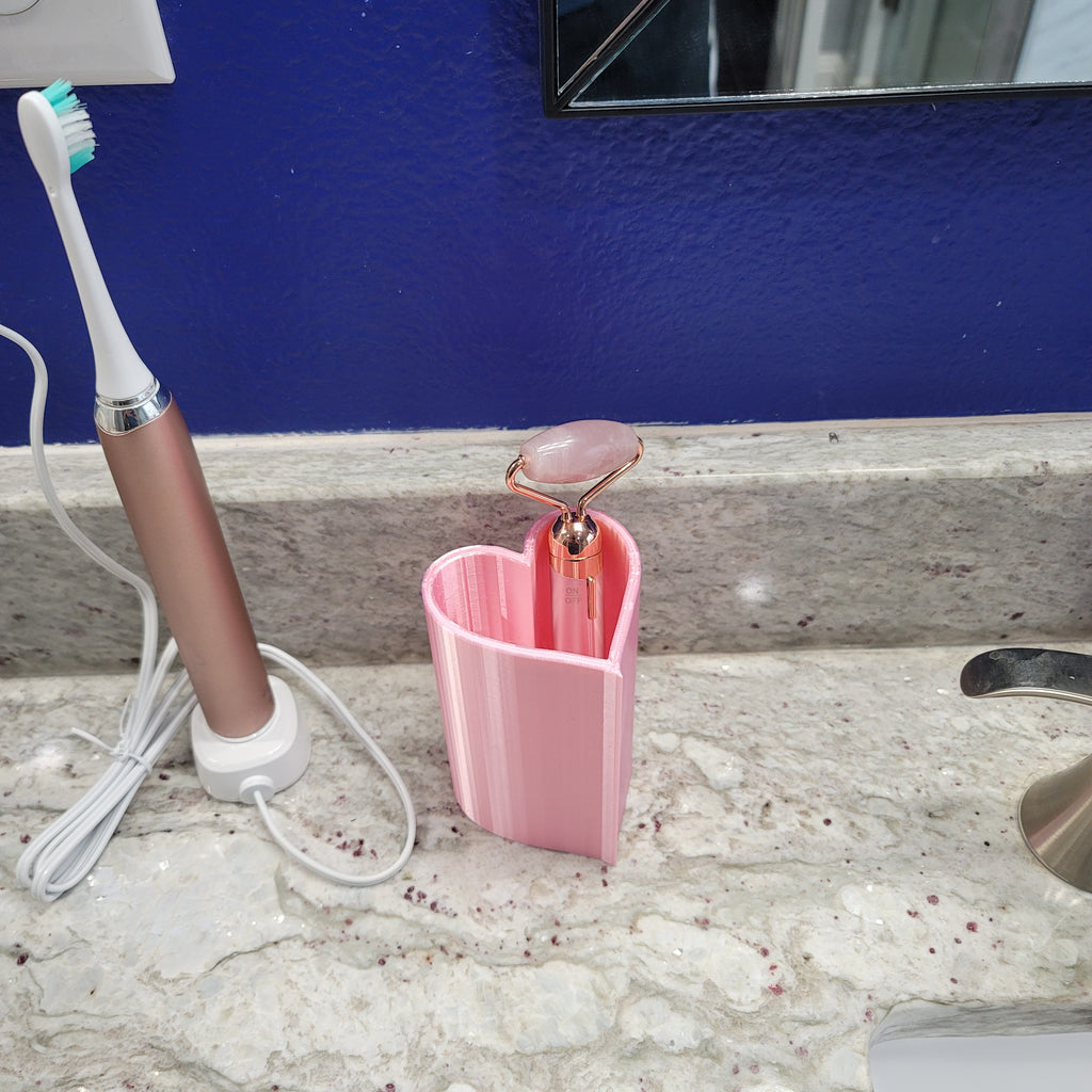 Heart Shaped Pen Holder | Vanity Holder | 3D Printed | Made in USA