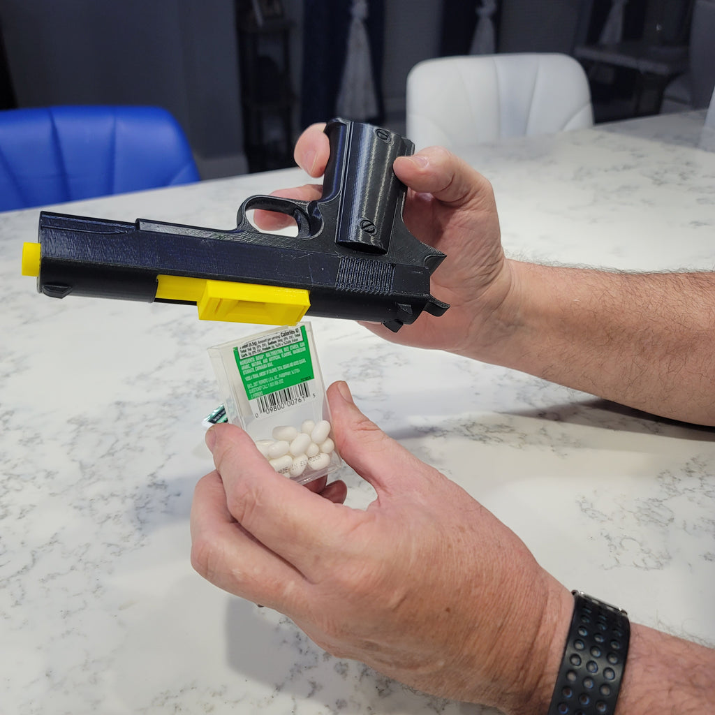 Model 1911 Tic Tac Shooter | Fun | Toy | One Box of Ammo Included | Great Stocking Stuffer