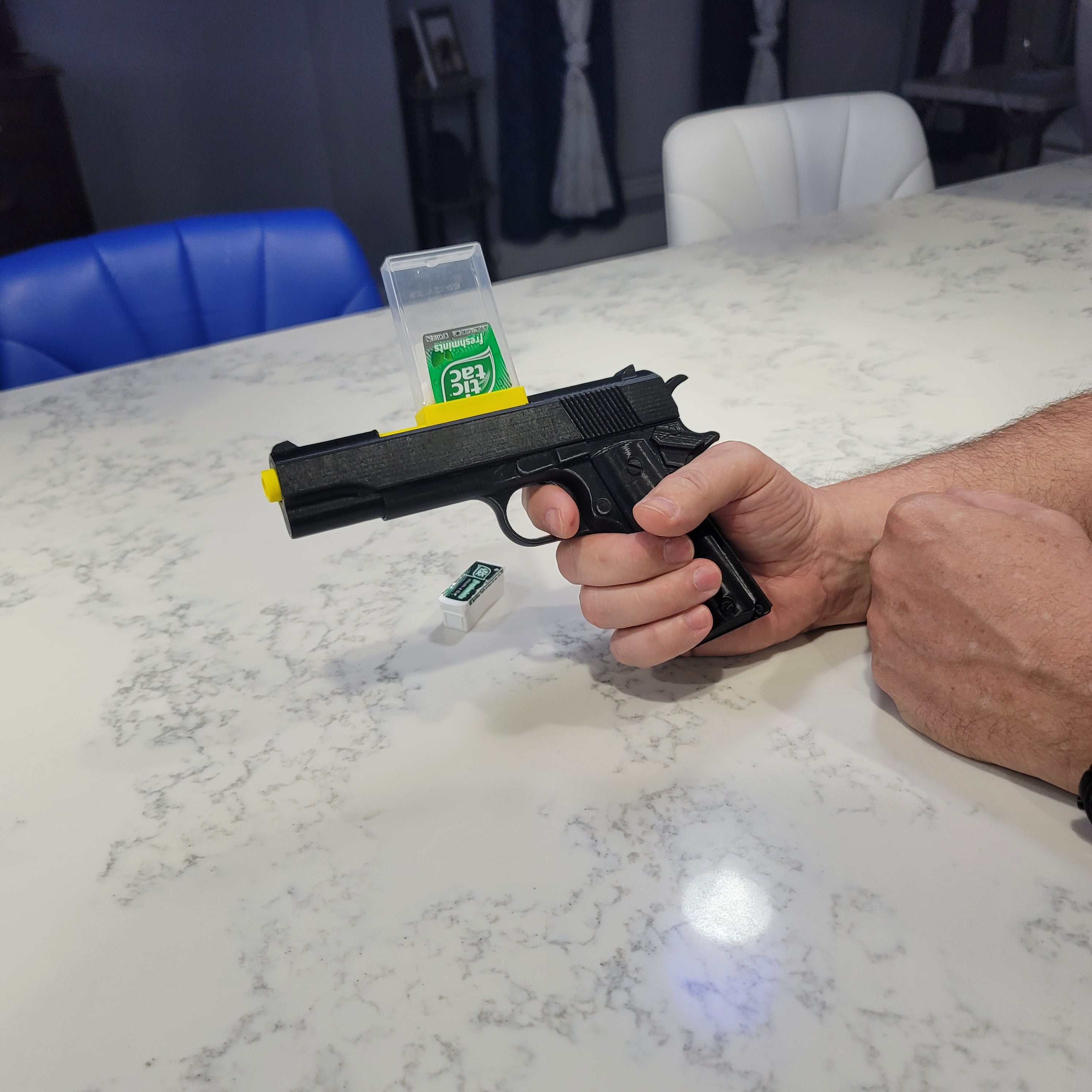 Model 1911 Tic Tac Shooter | Fun | Toy | One Box of Ammo Included | Great Stocking Stuffer