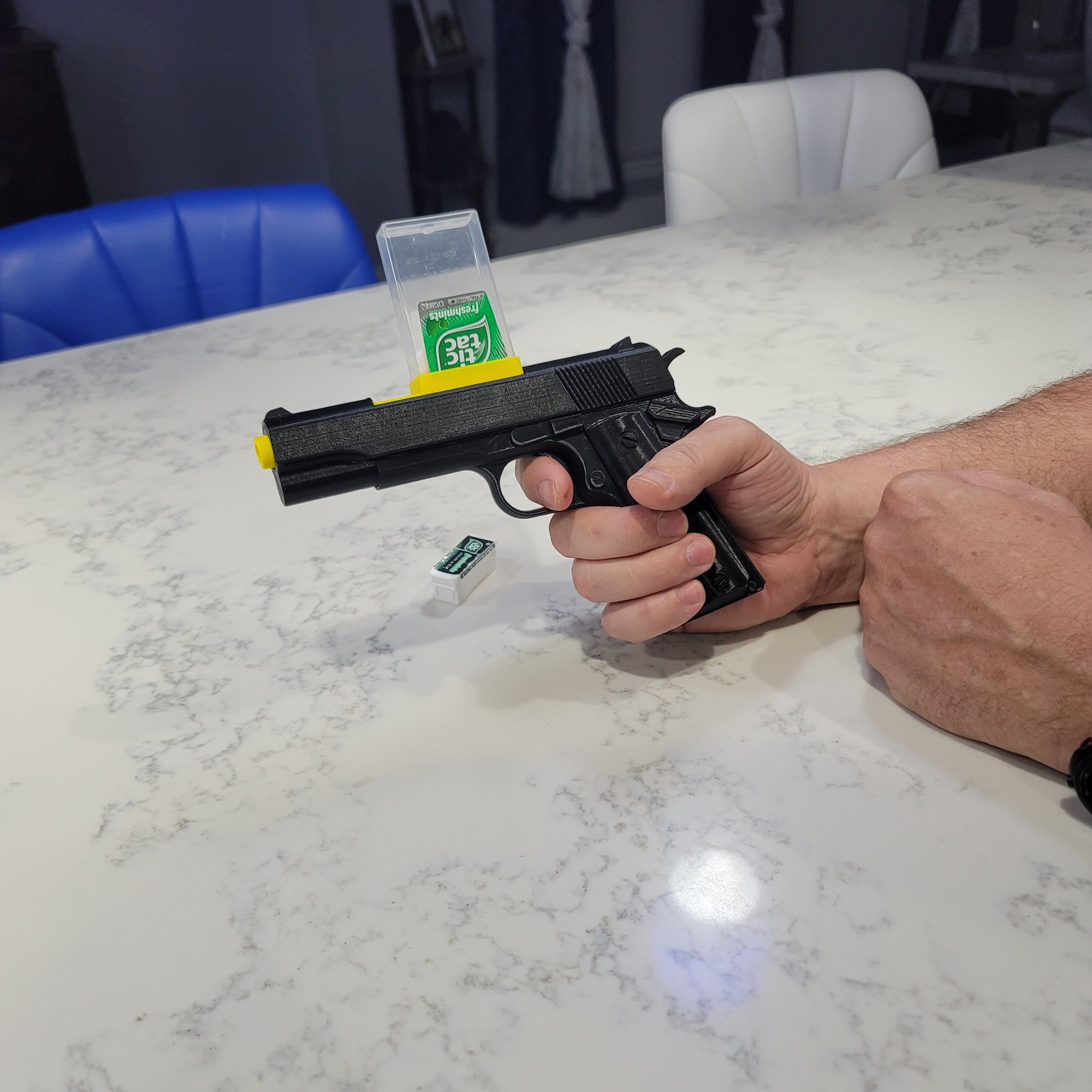 Model 1911 Tic Tac Shooter | Fun | Toy | One Box of Ammo Included | Great Stocking Stuffer