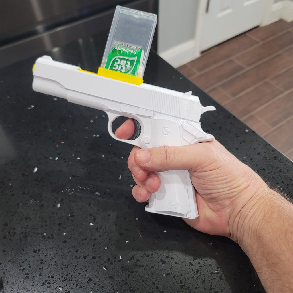 Model 1911 Tic Tac Shooter | Fun | Toy | One Box of Ammo Included | Great Stocking Stuffer