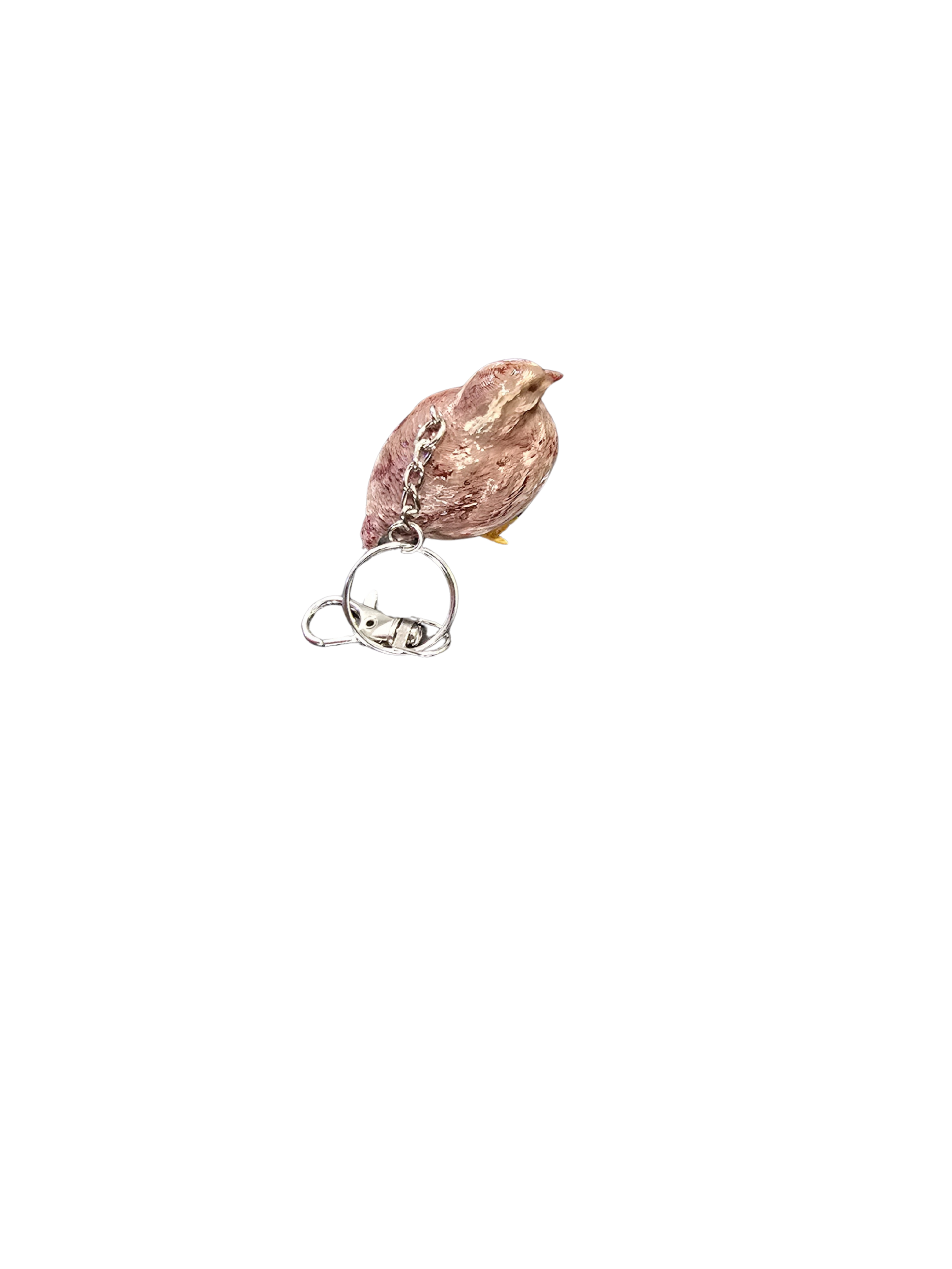 Coturnix Quail Keychain.  Hand-painted and 3D Printed.  Made in USA by 2B Creations
