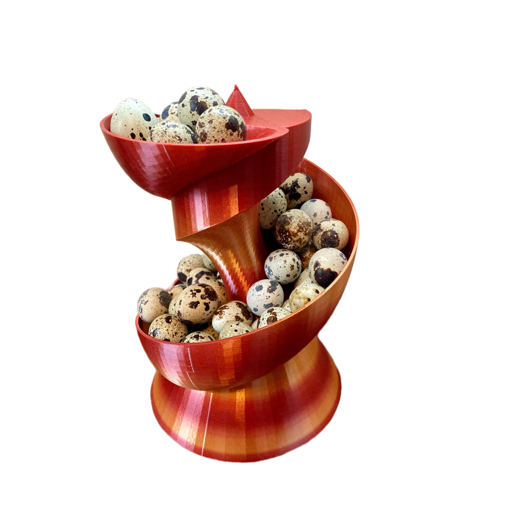 Handcrafted Quail Egg Holder | Spiral Tower Fruit Display | Designed and Made by 2B Creations in USA