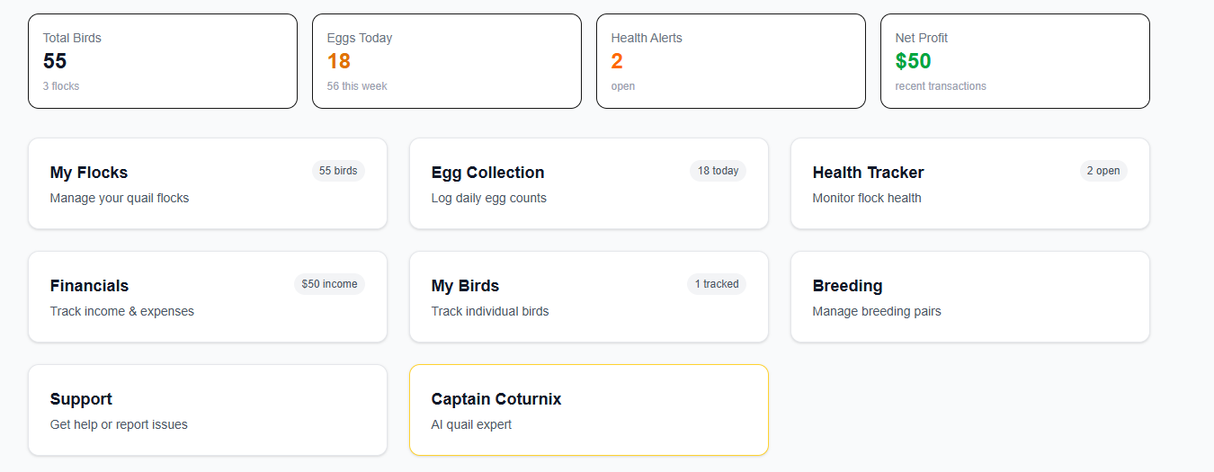 Quail Keeper Max — AI-Powered Quail Farm Management Software | Free 14-Day Trial