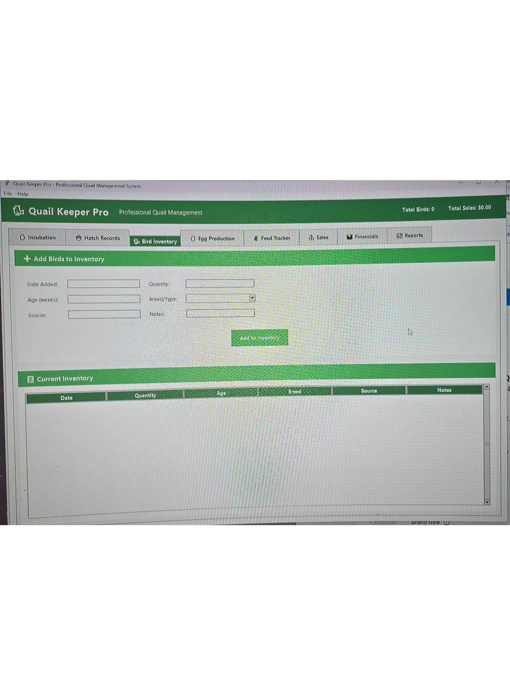 Quail Keeper Pro - Professional Quail Farm Management Software by 2B Creations