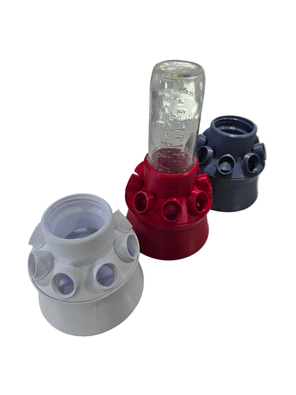 Riser Ring for Mason Jar Quail Feeder Base with Feed Saver Ports. Serama Chickens.