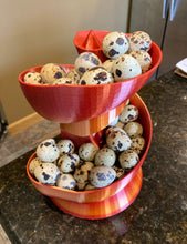 Load image into Gallery viewer, Handcrafted Quail Egg Holder | Spiral Tower Fruit Display | Designed and Made by 2B Creations in USA
