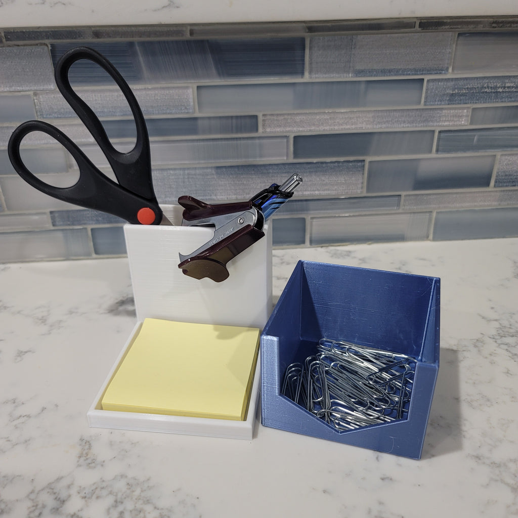 Desk Organizer with removeable box. Holds phone, pens, post-it notes, anything. Organize your desk space today.