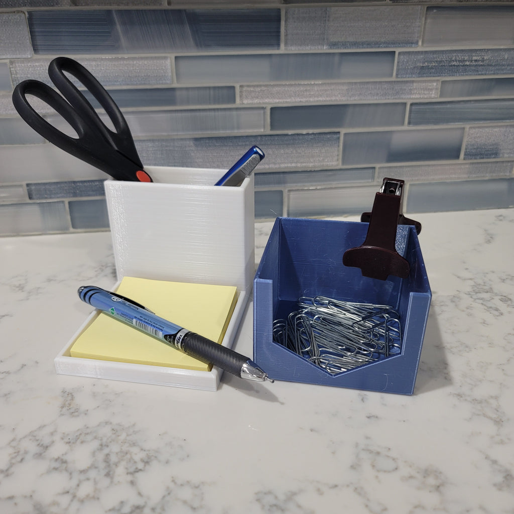Desk Organizer with removeable box. Holds phone, pens, post-it notes, anything. Organize your desk space today.