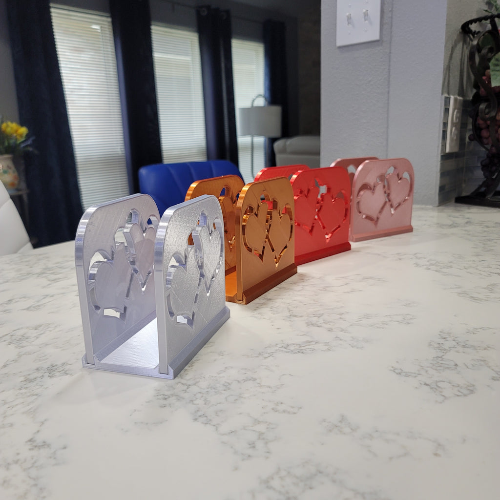 Double Heart Napkin Holder. Stylish and durable napkin holder. Pick your favorite color. Stunning and Eye Catching