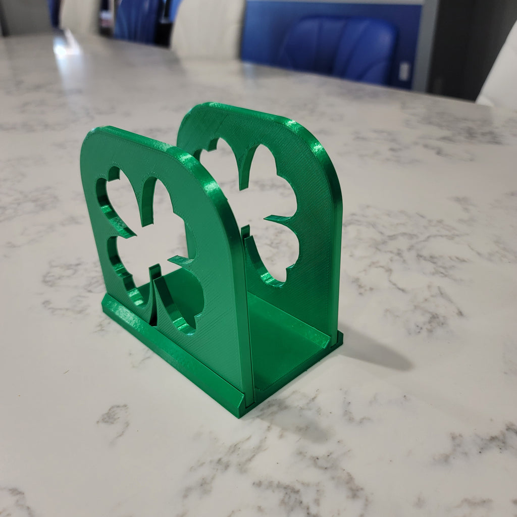 Stylish 4 Leaf Clover Napkin Holder . Appealing, elegant, useful and eye catching. Perfect for St. Patrick's Day