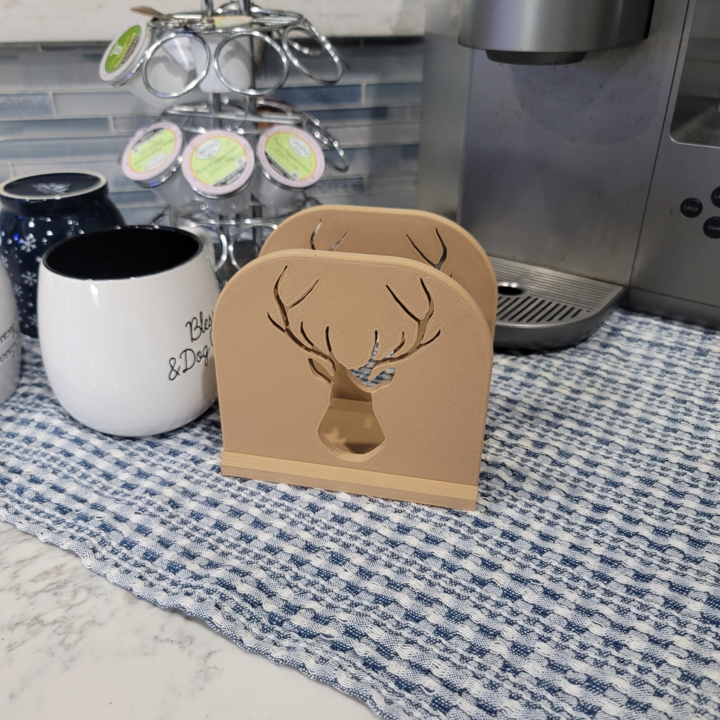 Deer Head Napkin Holder | 3D Printed | Antlers | Buck