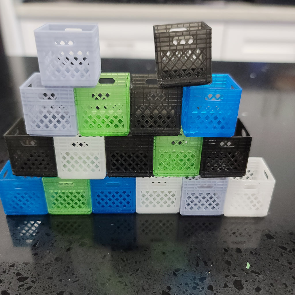 Mini Milk Crate / 1 Inch comes in pack of 4. Size Options Vary.