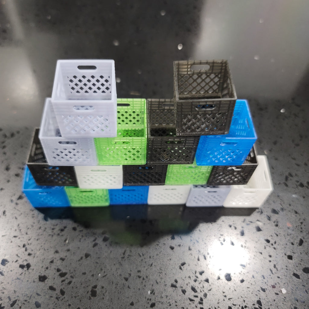 Mini Milk Crate / 1 Inch comes in pack of 4. Size Options Vary.